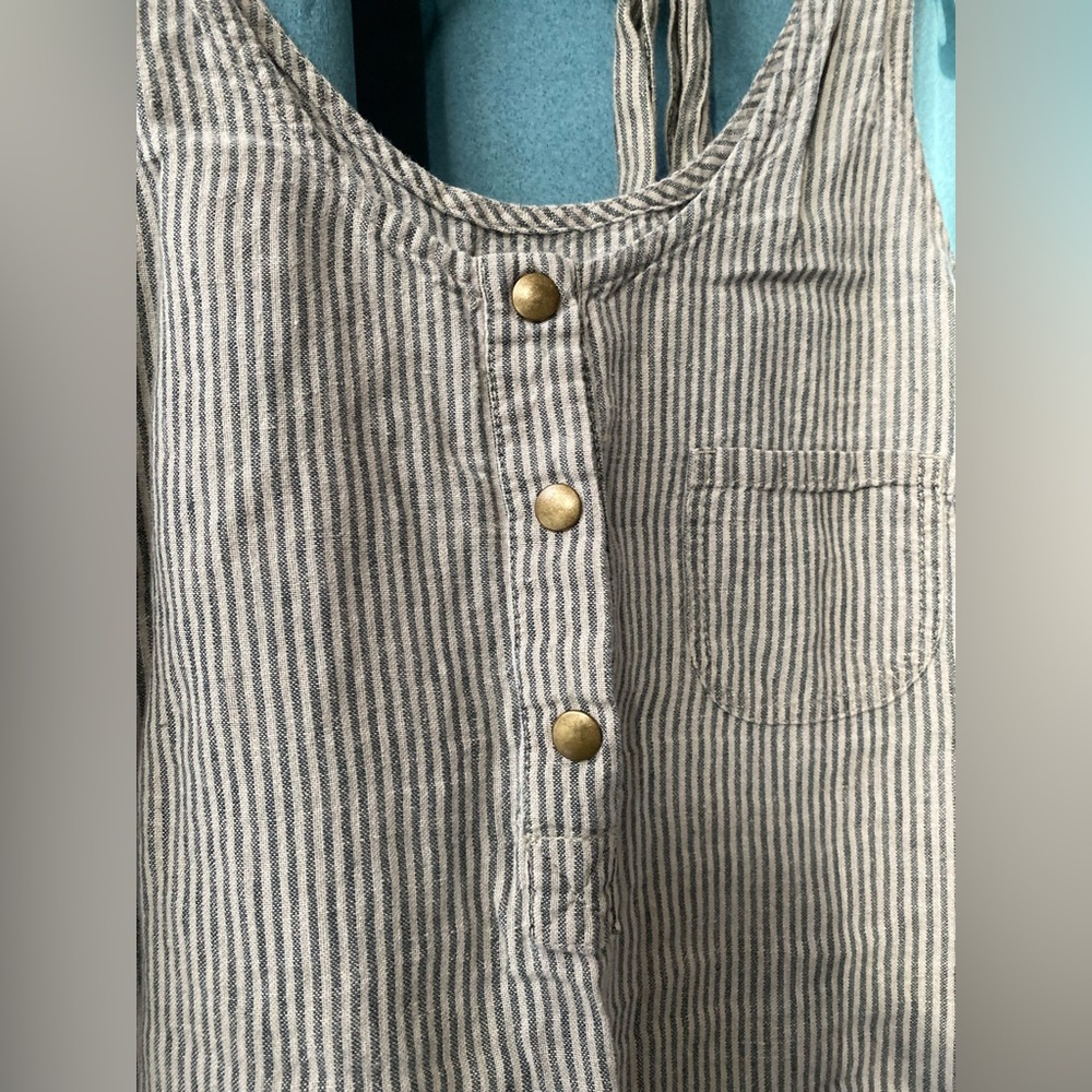 notPERFECTLINEN Striped Gray Dress